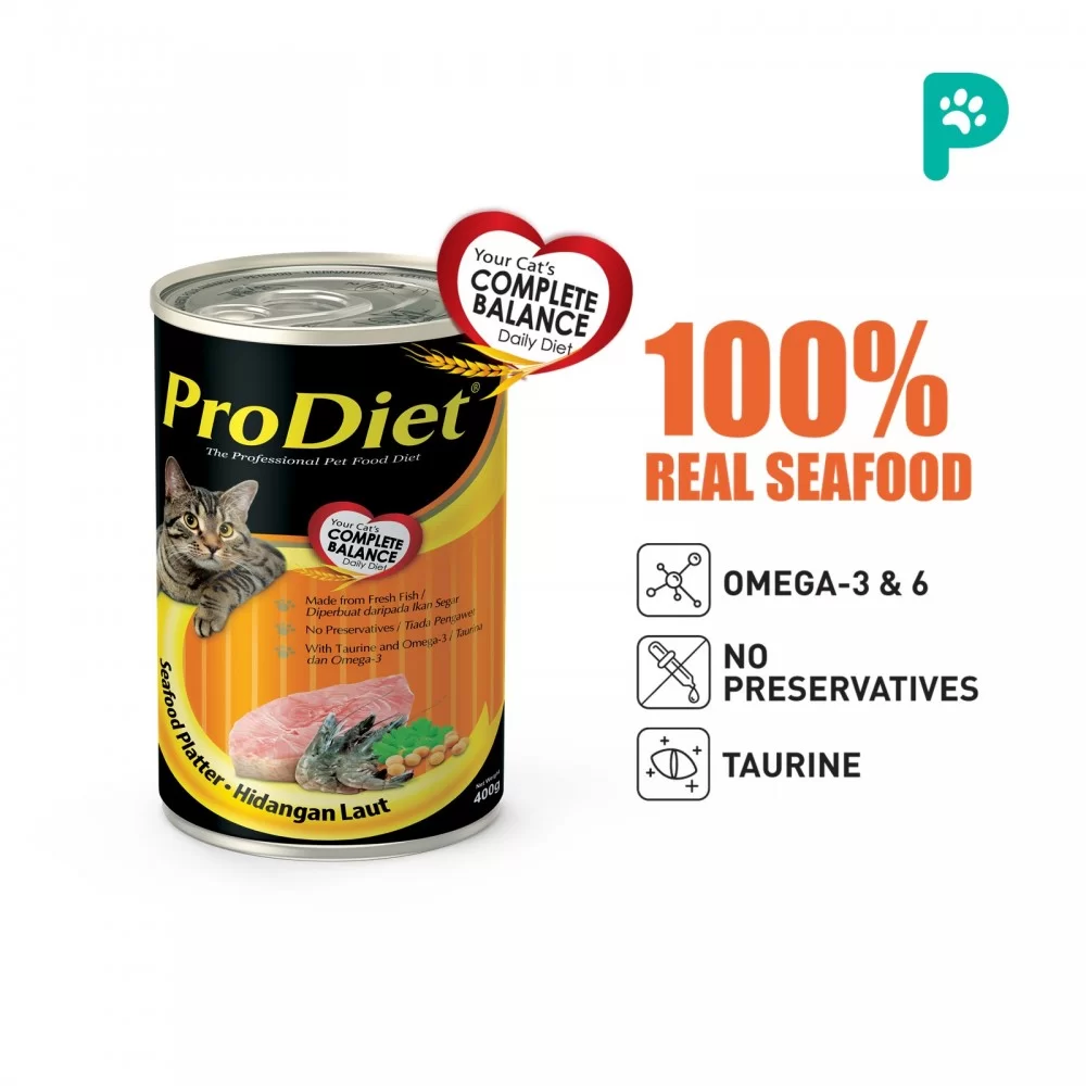 ProDiet 400G Seafood Platter Wet Cat Food x 24 Petsupply.my